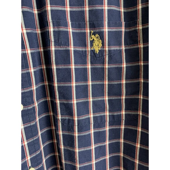 US POLO ASSN Mens Long Sleeve Shirt Size 3XLT Plaid Cotton Blend Button Front - Picture 3 of 13